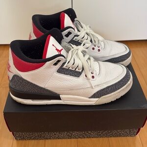Air Jordan 3 retro sneakers fire red denim